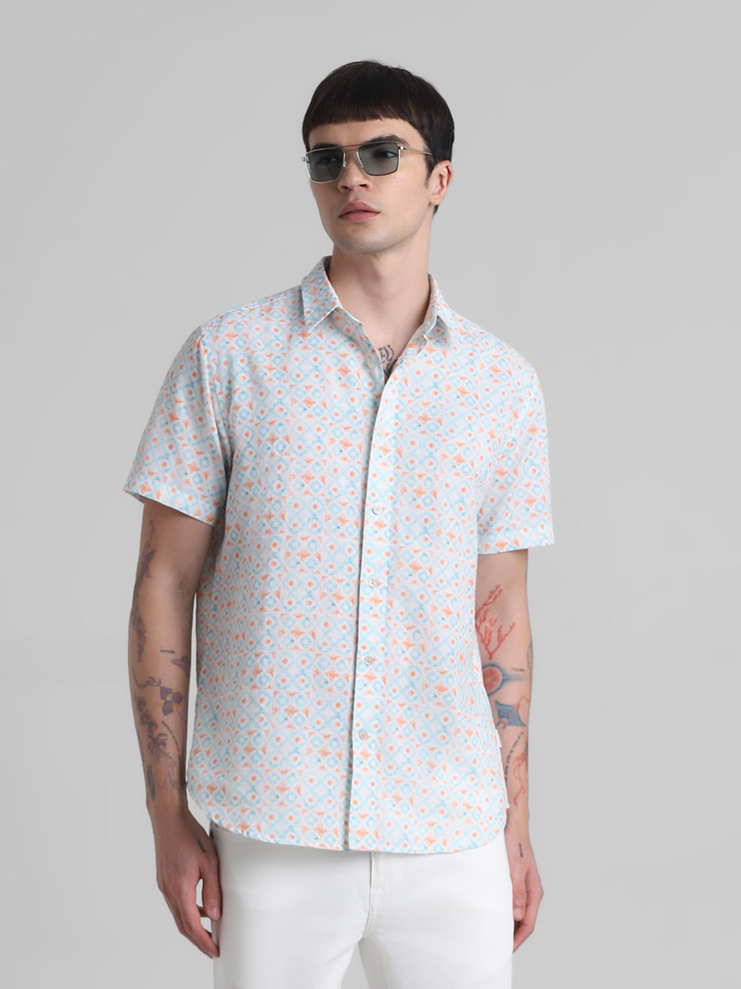 JACK&JONES Regular Fit Geometric Shirts