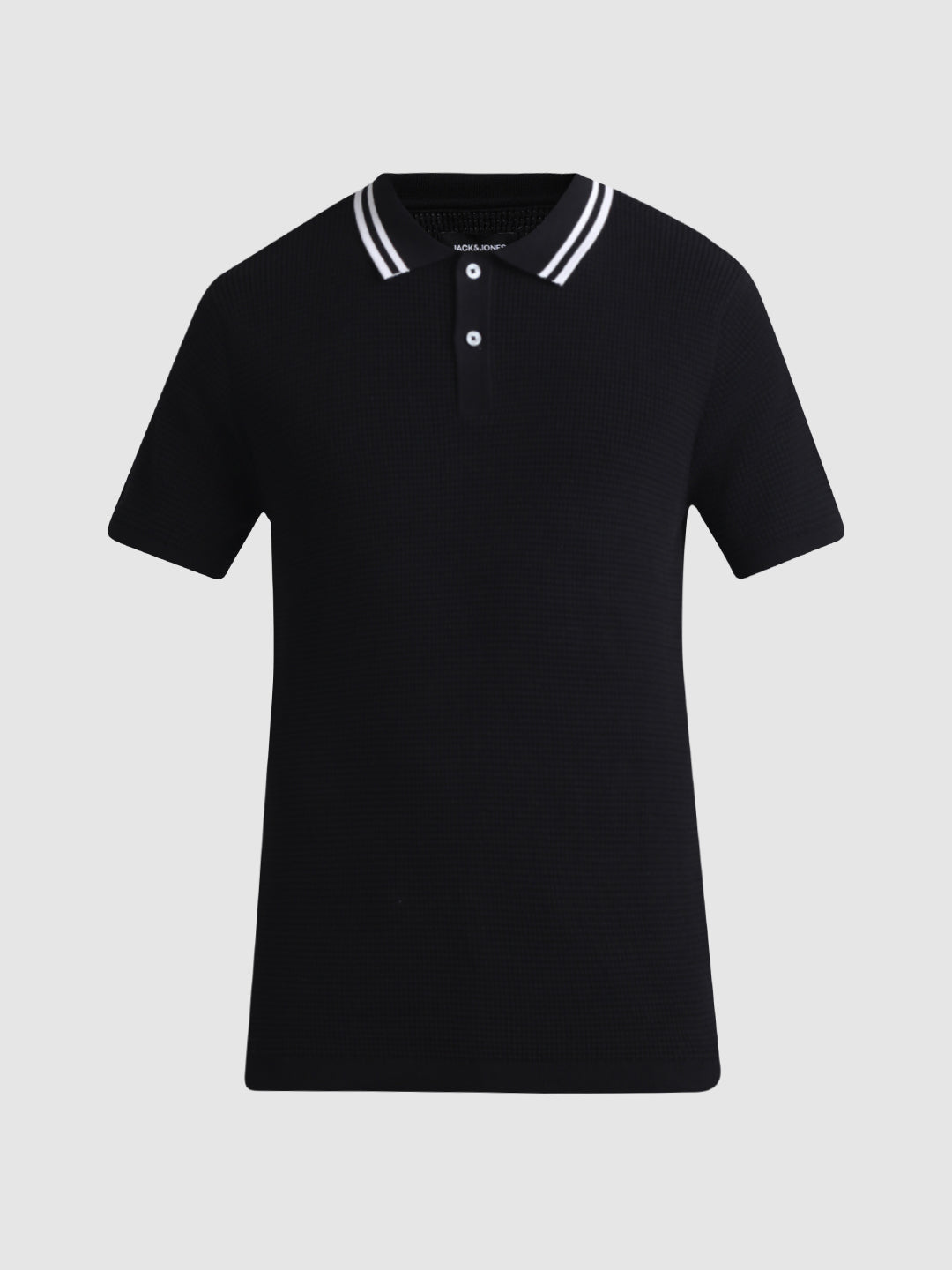 Black Contrast Tipping Knit Polo