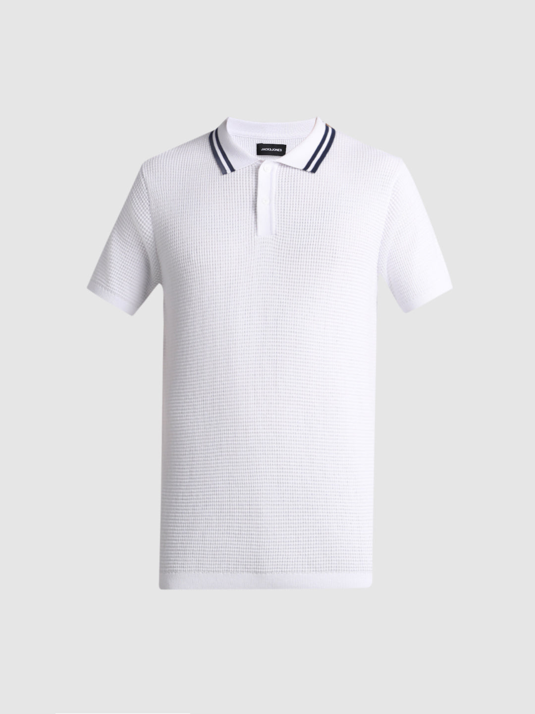 White Contrast Tipping Knit Polo