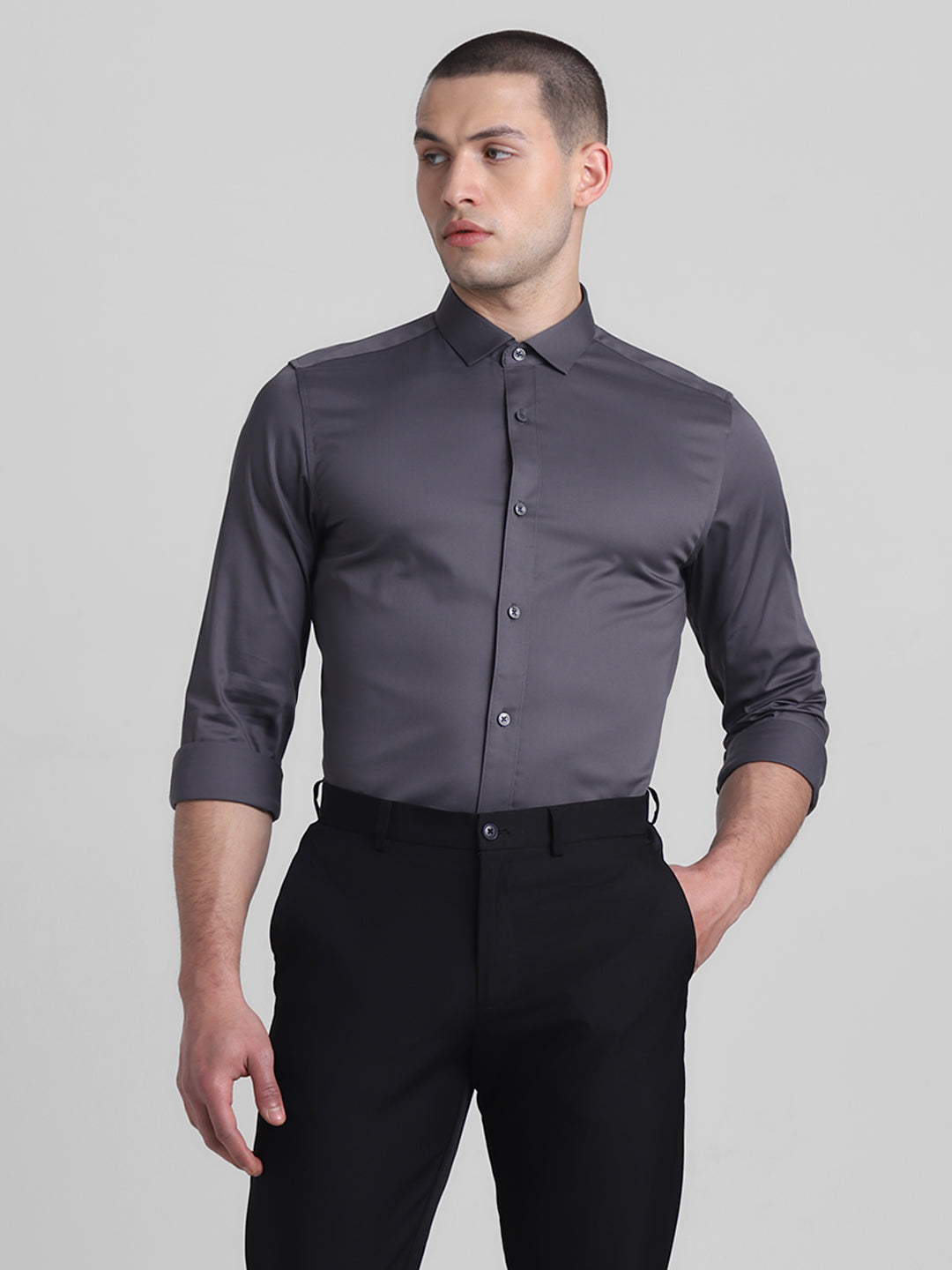 Classic Dark Grey Formal Shirt