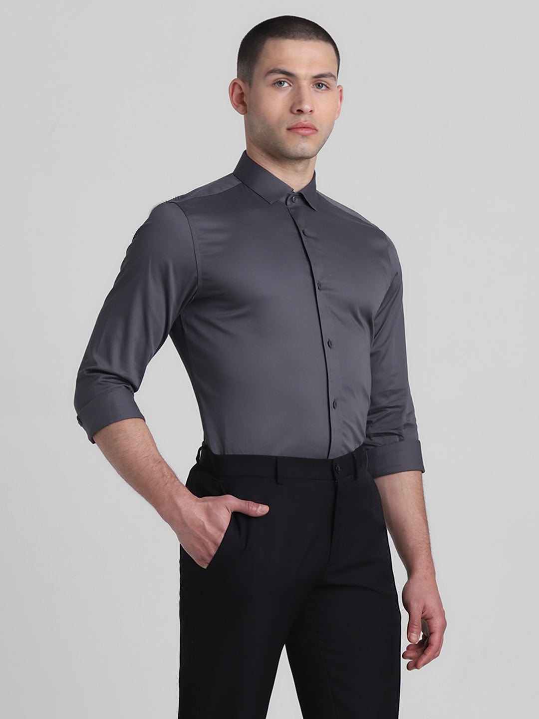 Classic Dark Grey Formal Shirt