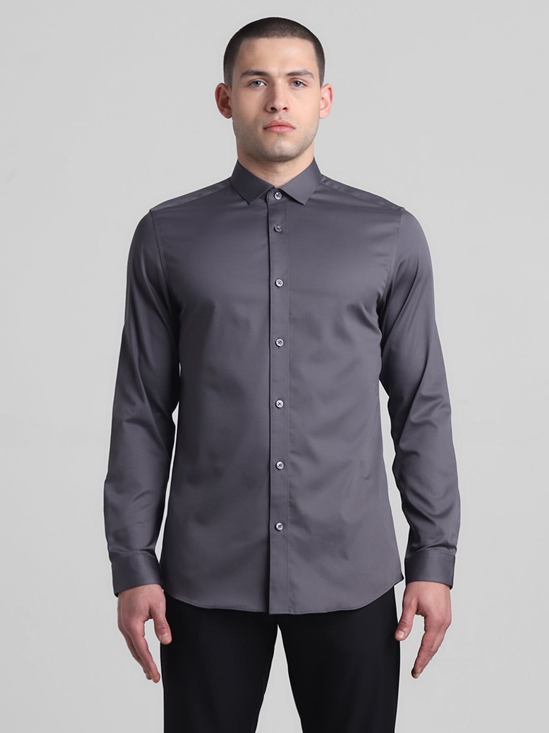 Classic Dark Grey Formal Shirt