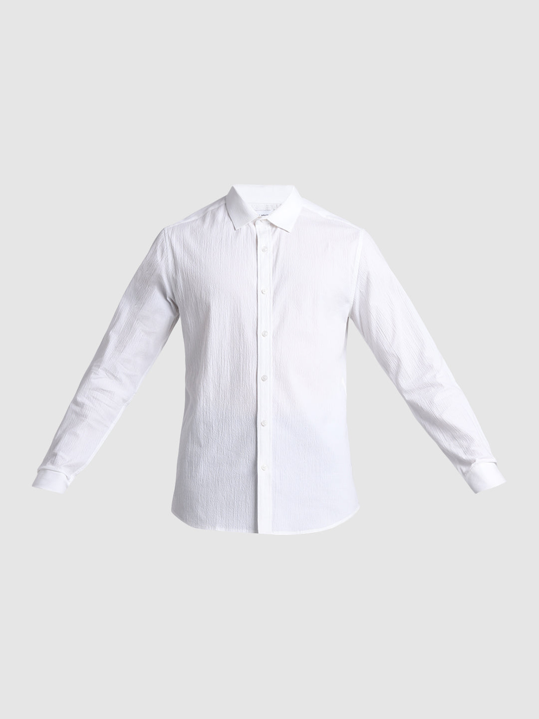White Textured Cotton Shirt