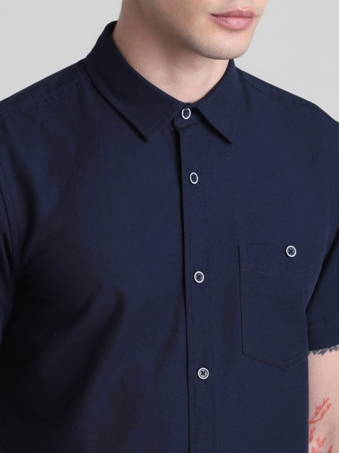 Navy Blue Short Sleeve Shirt
