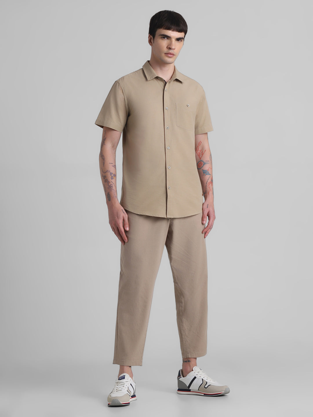 Beige Short Sleeve Shirt