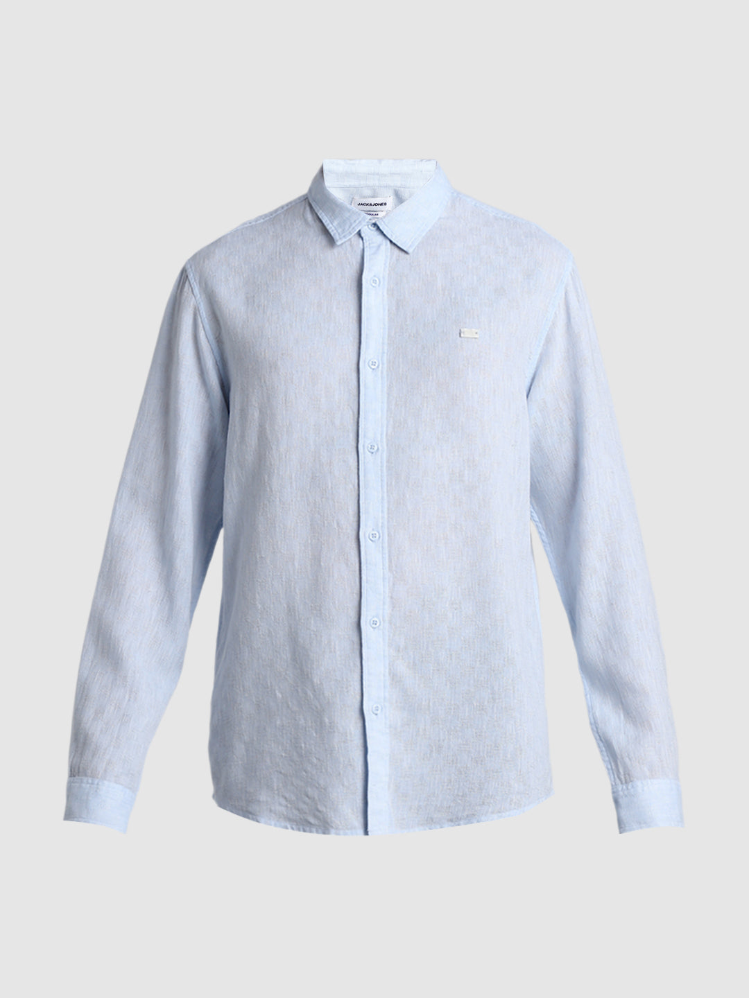 Light Blue Linen Blend Dobby Shirt