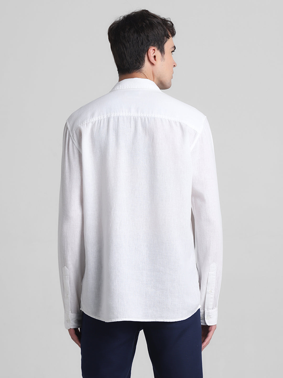 White Linen Blend Shirt