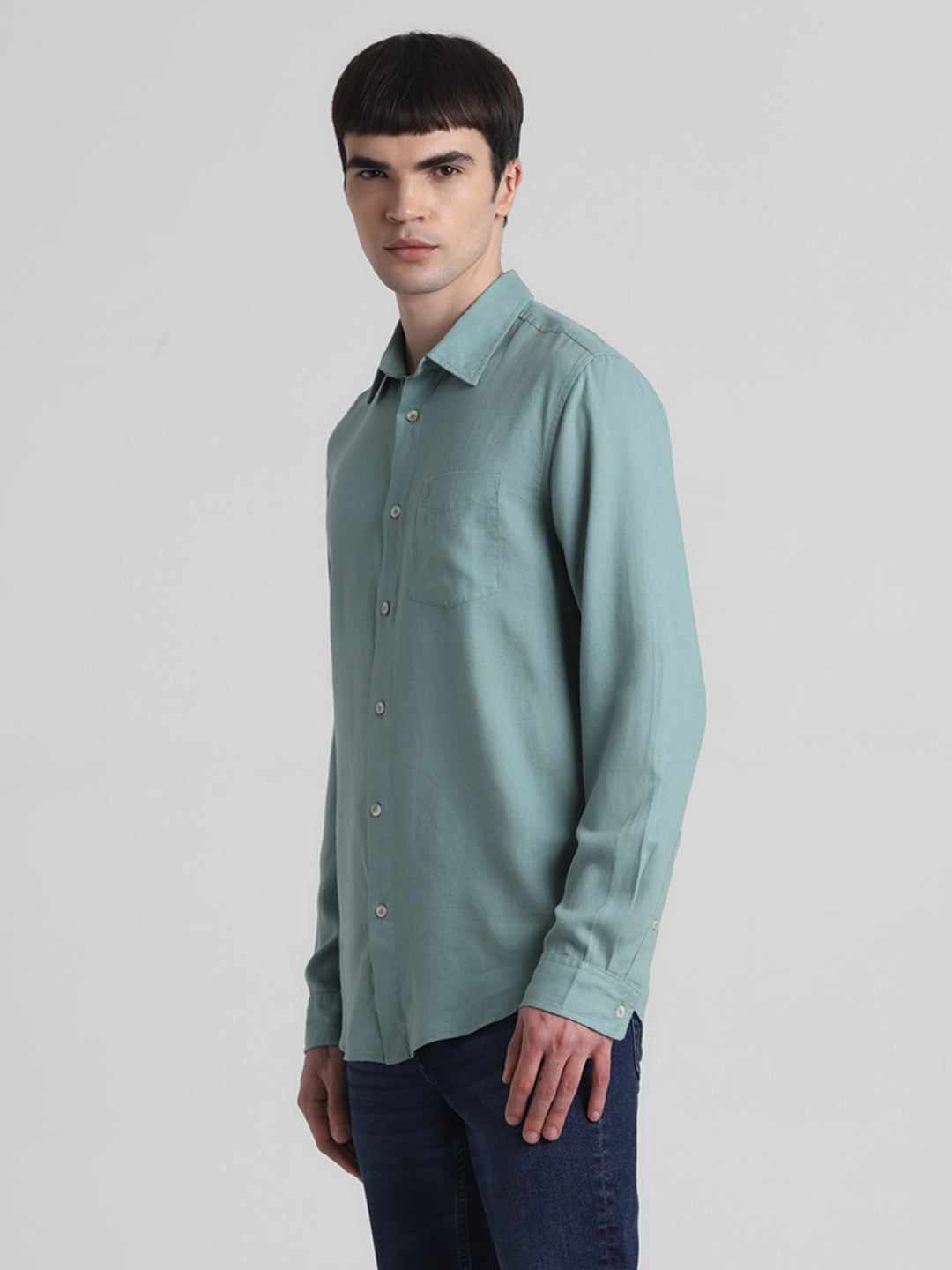 Sage Green Linen Blend Shirt