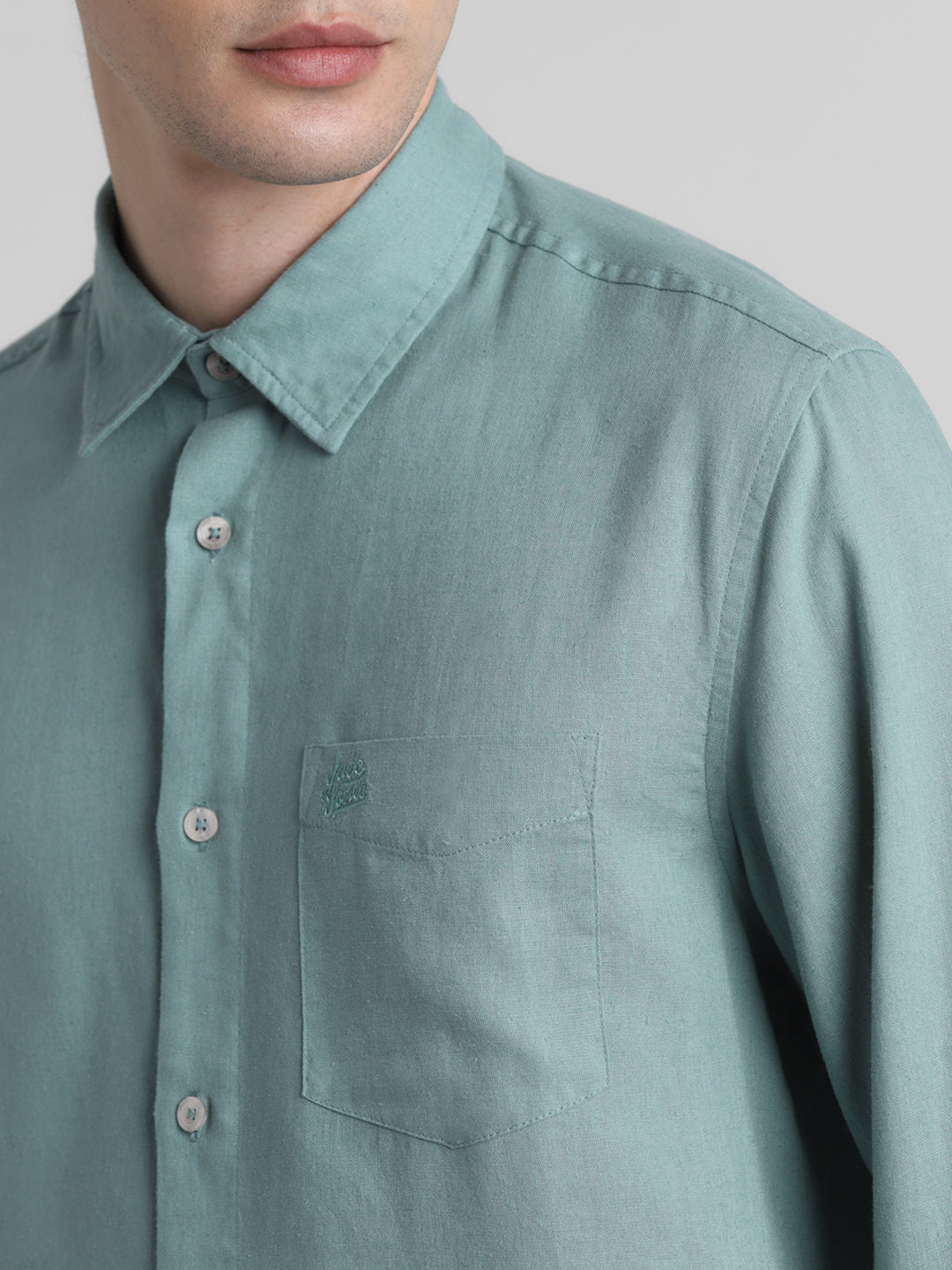 Sage Green Linen Blend Shirt
