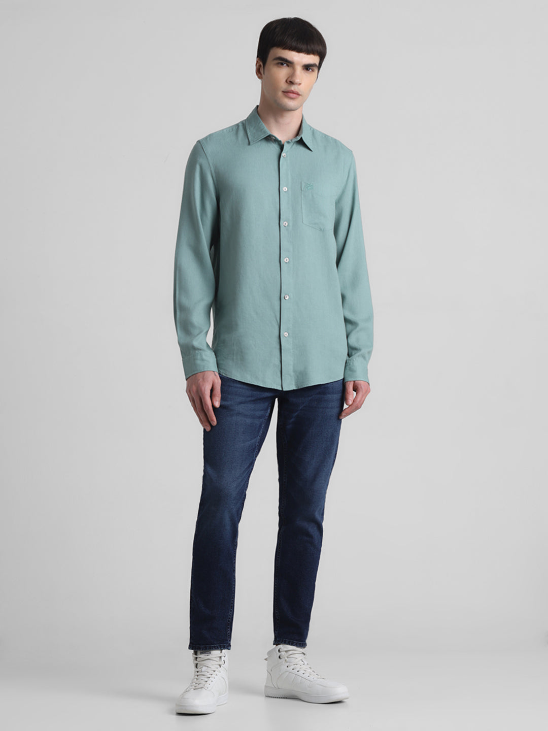 Sage Green Linen Blend Shirt