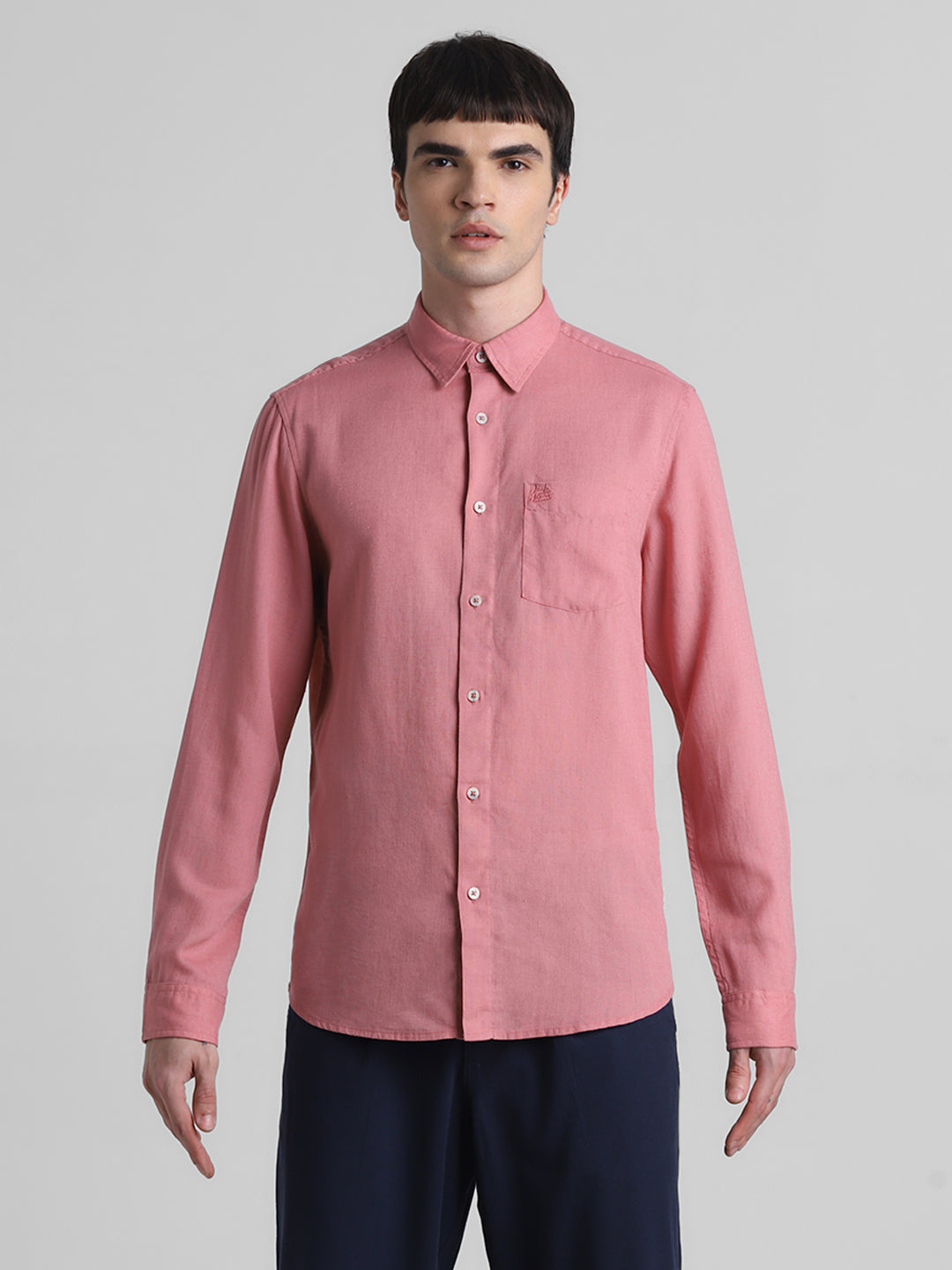 Pink Linen Blend Shirt