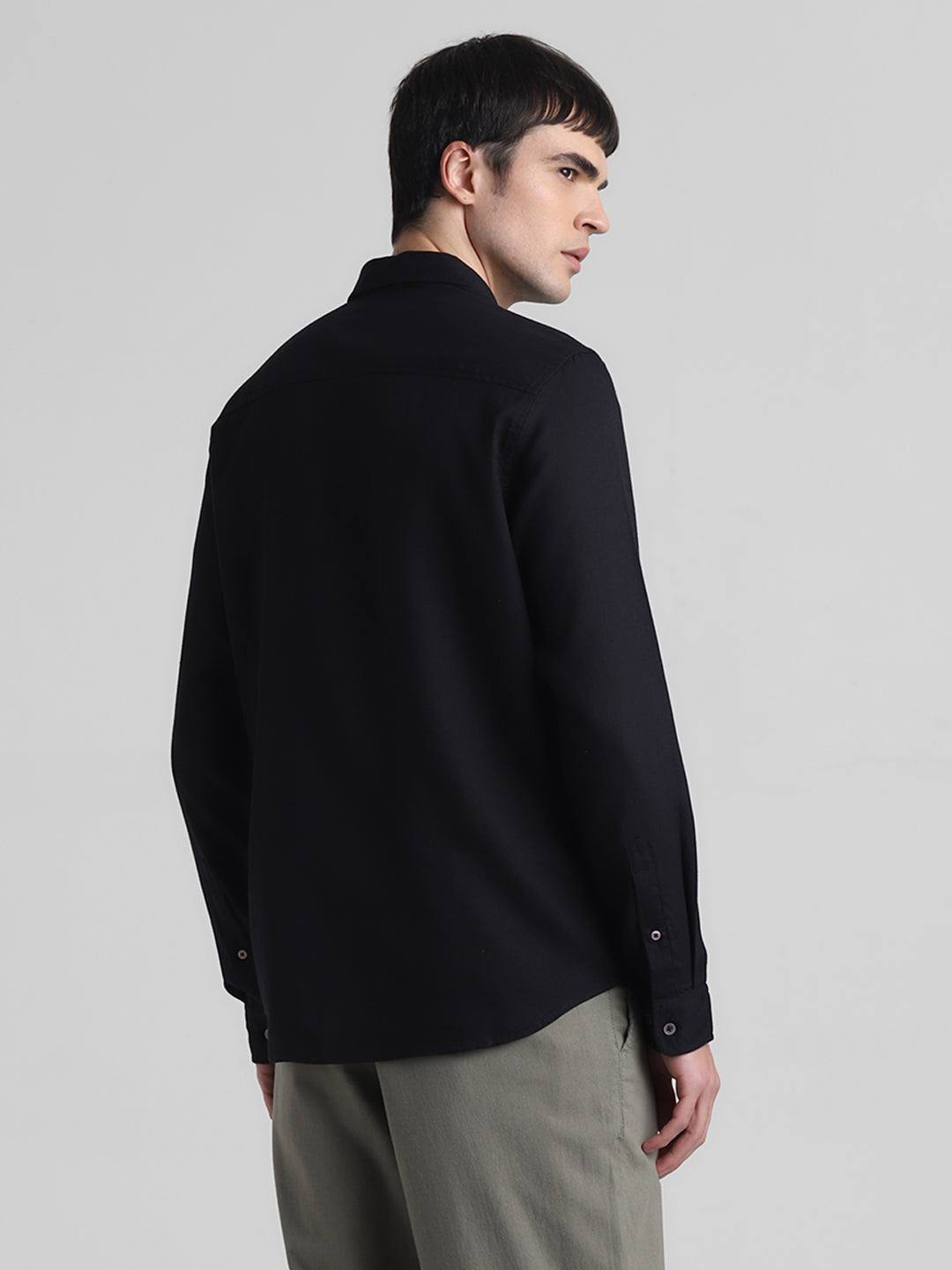 Black Linen Blend Shirt