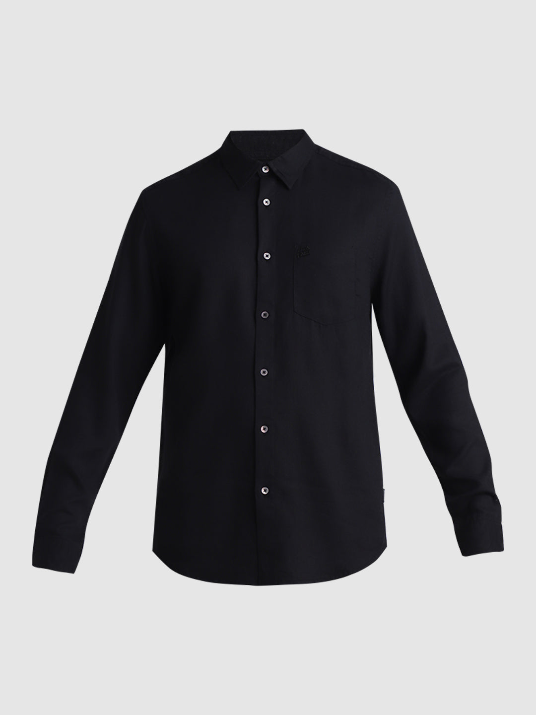 Black Linen Blend Shirt