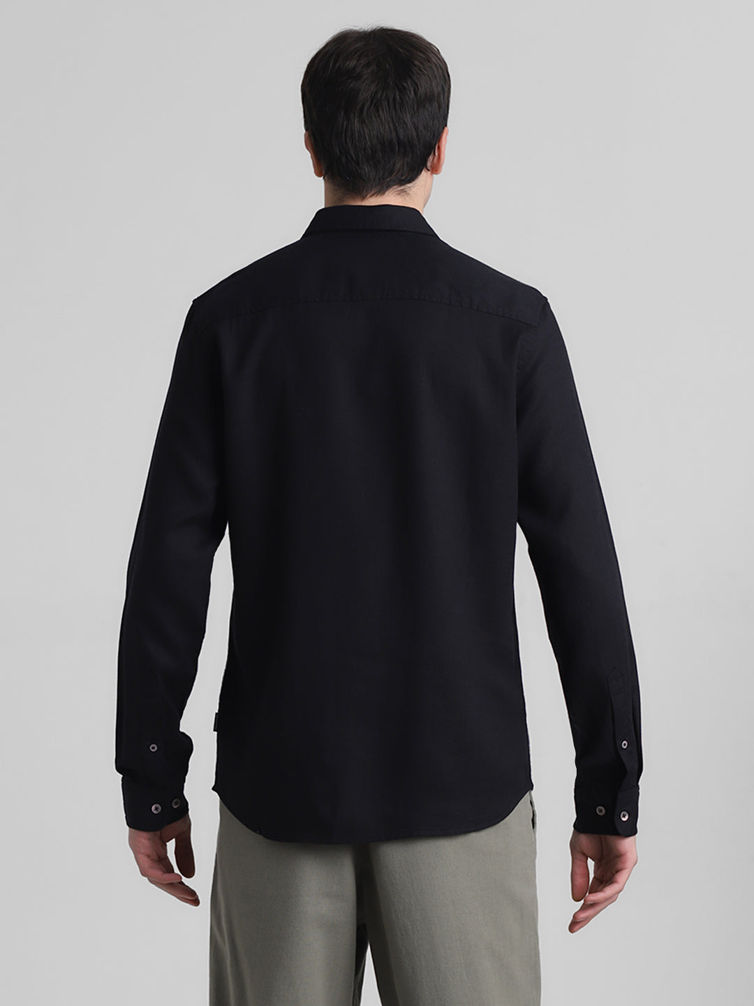 Black Linen Blend Shirt