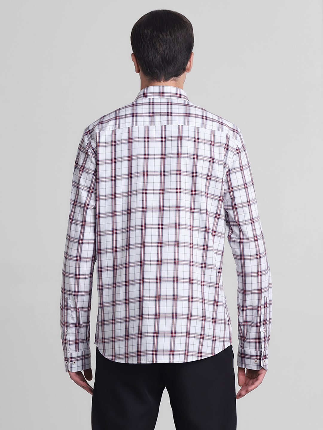 White Check Full Sleeves Shirt