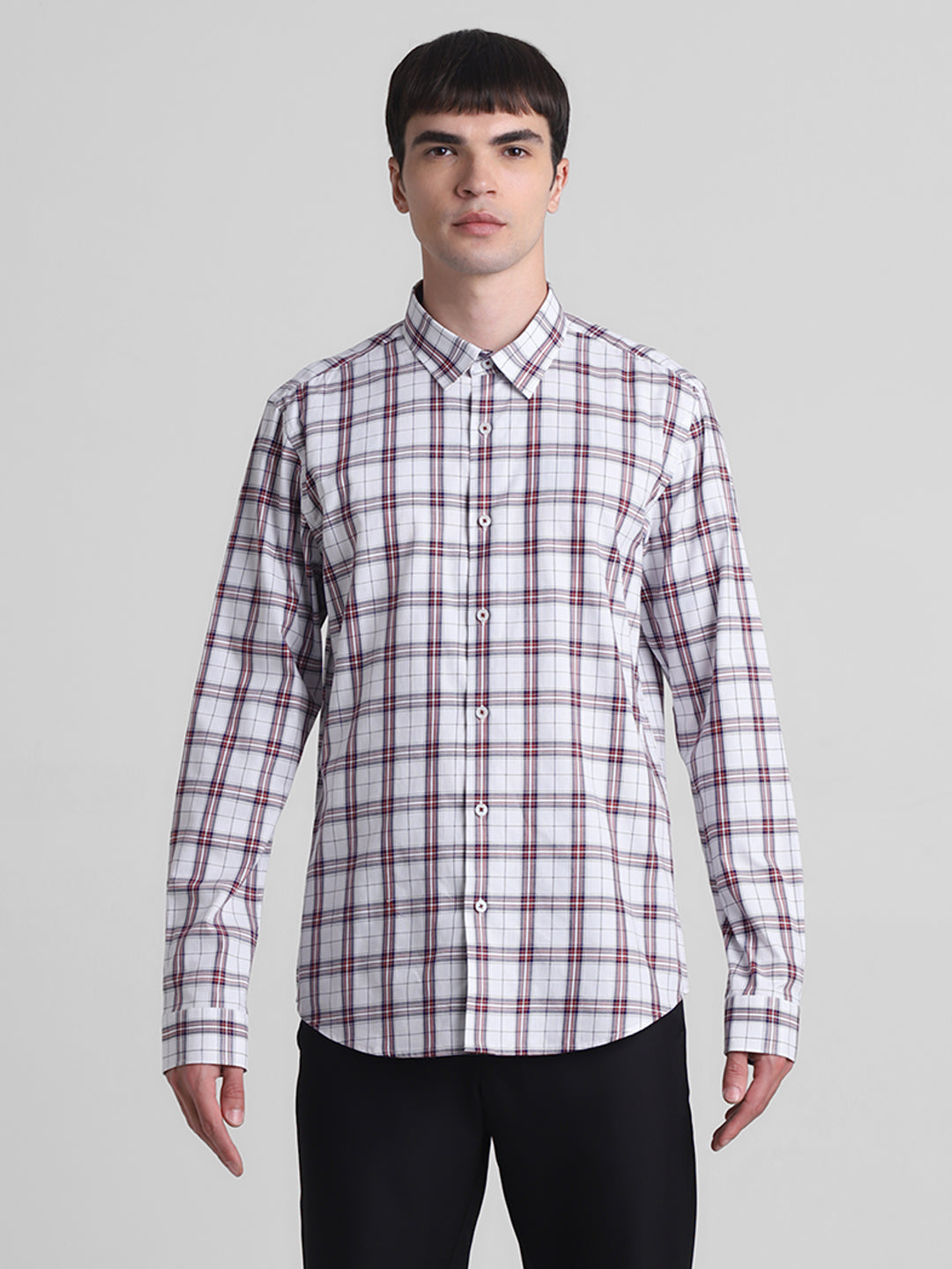 White Check Full Sleeves Shirt