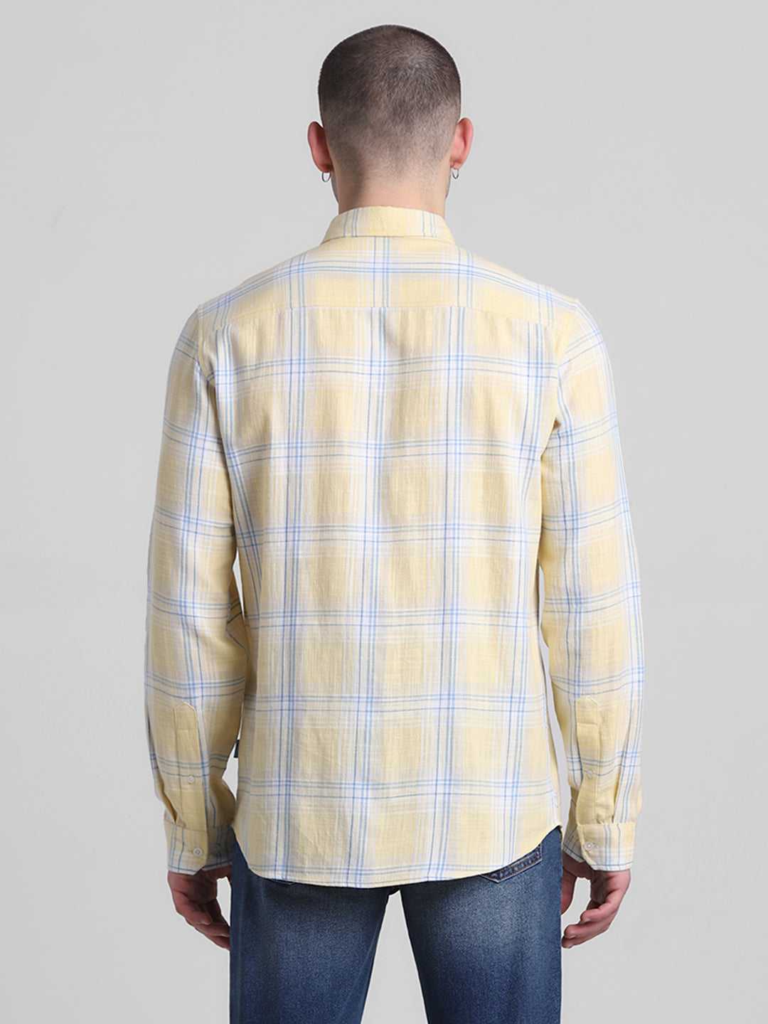 Yellow Check Cotton Shirt