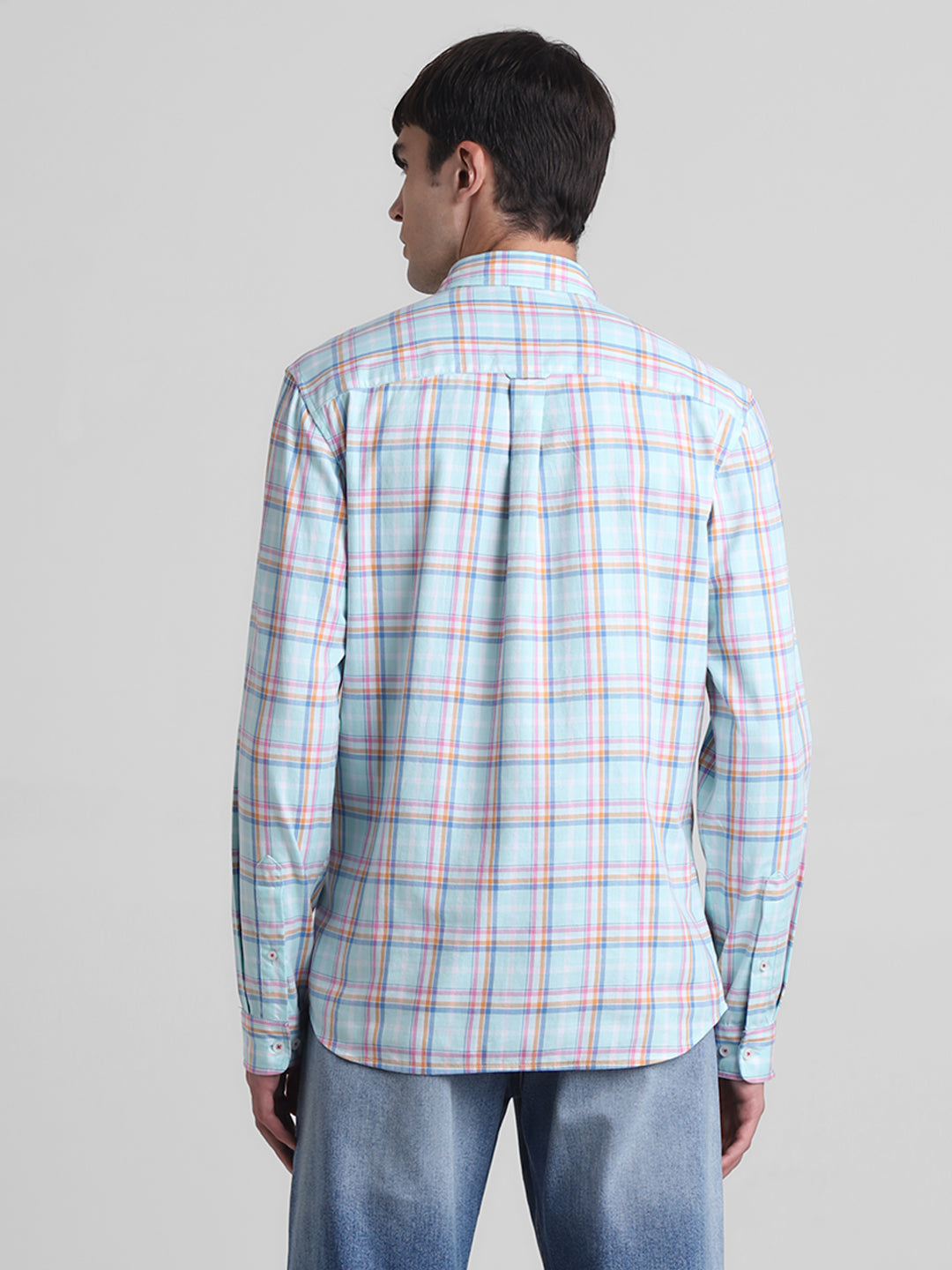 Light Blue Check Cotton Shirt