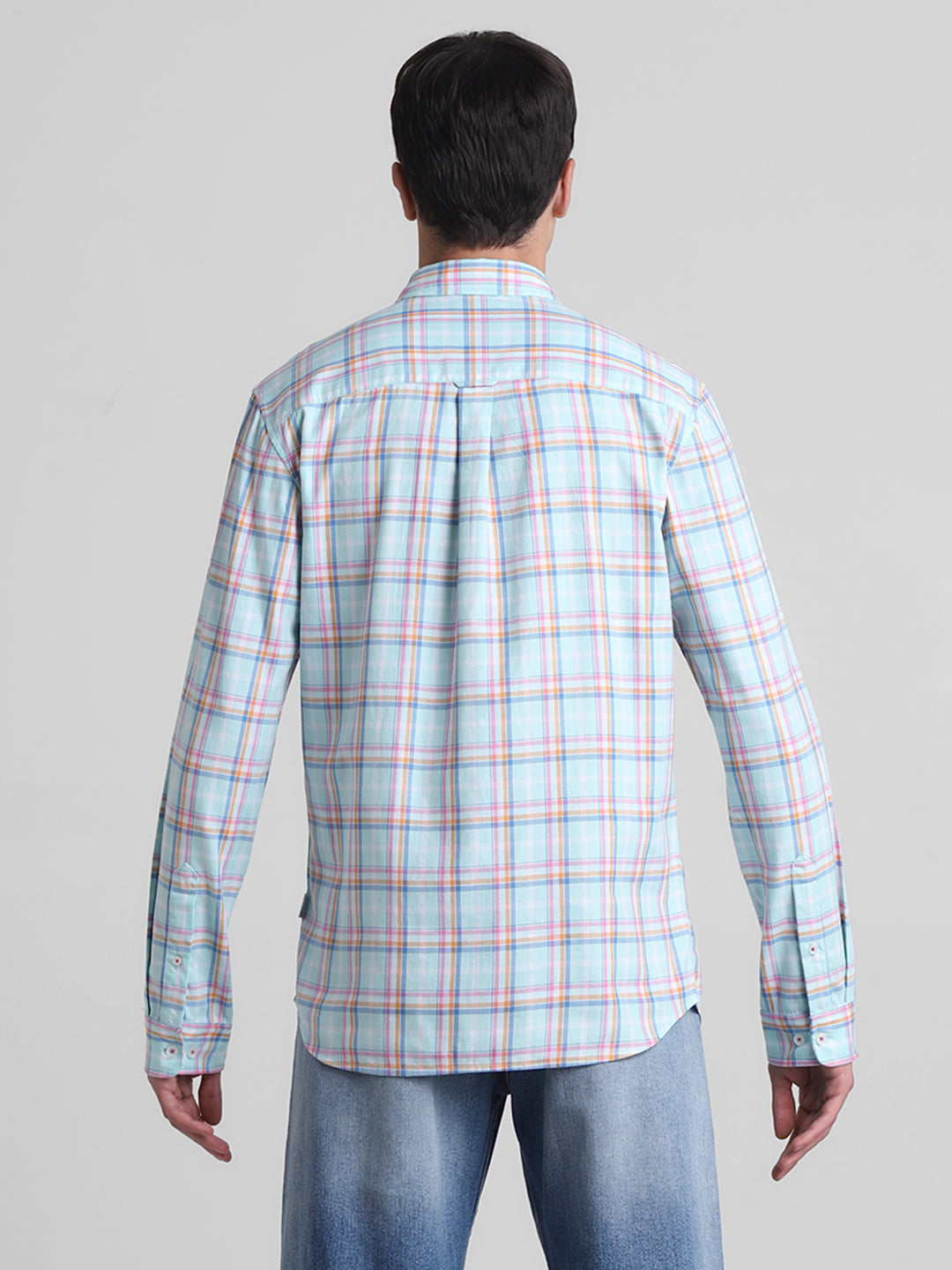 Light Blue Check Cotton Shirt