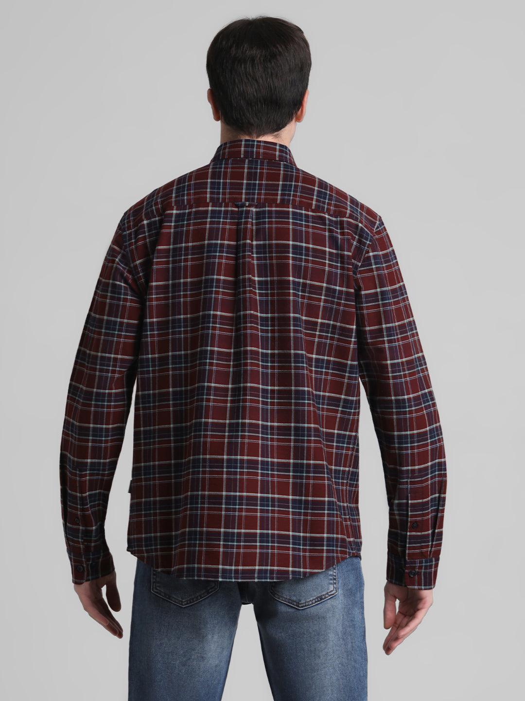 Maroon Check Cotton Shirt