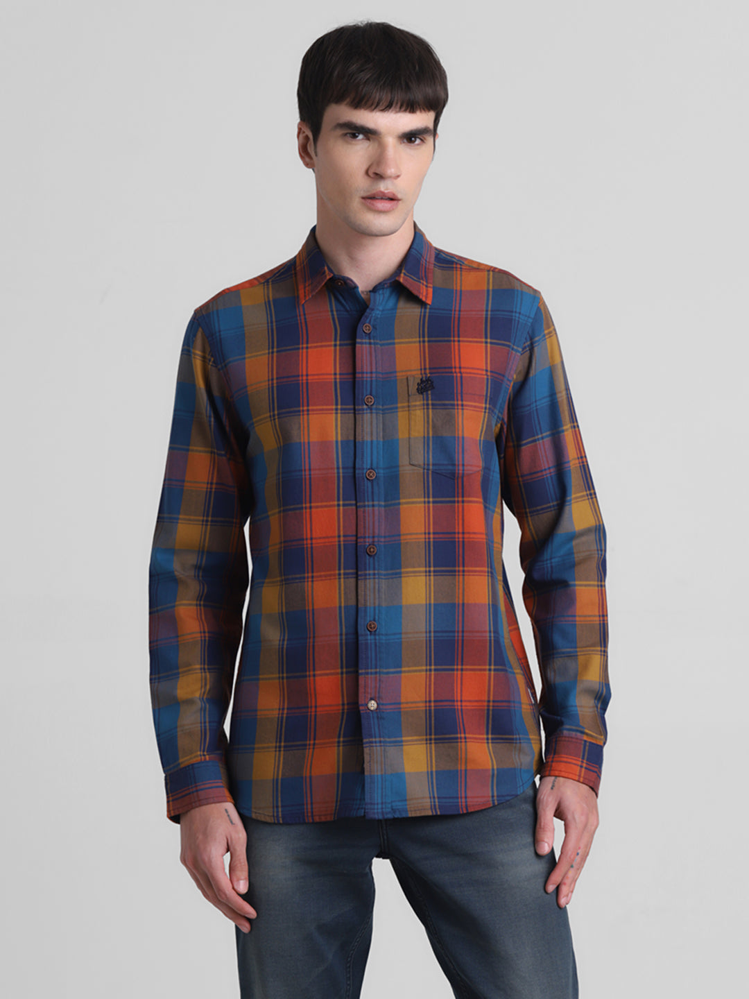 Multi-Colour Check Cotton Shirt