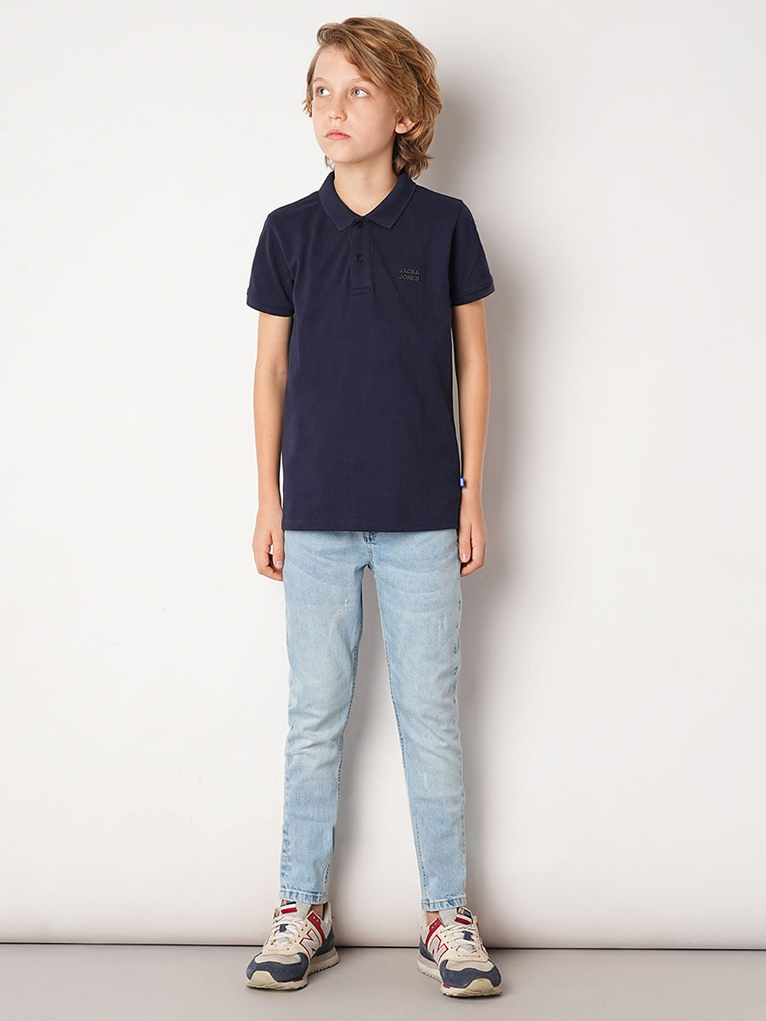 Blue Mid Rise Slim Fit Jeans