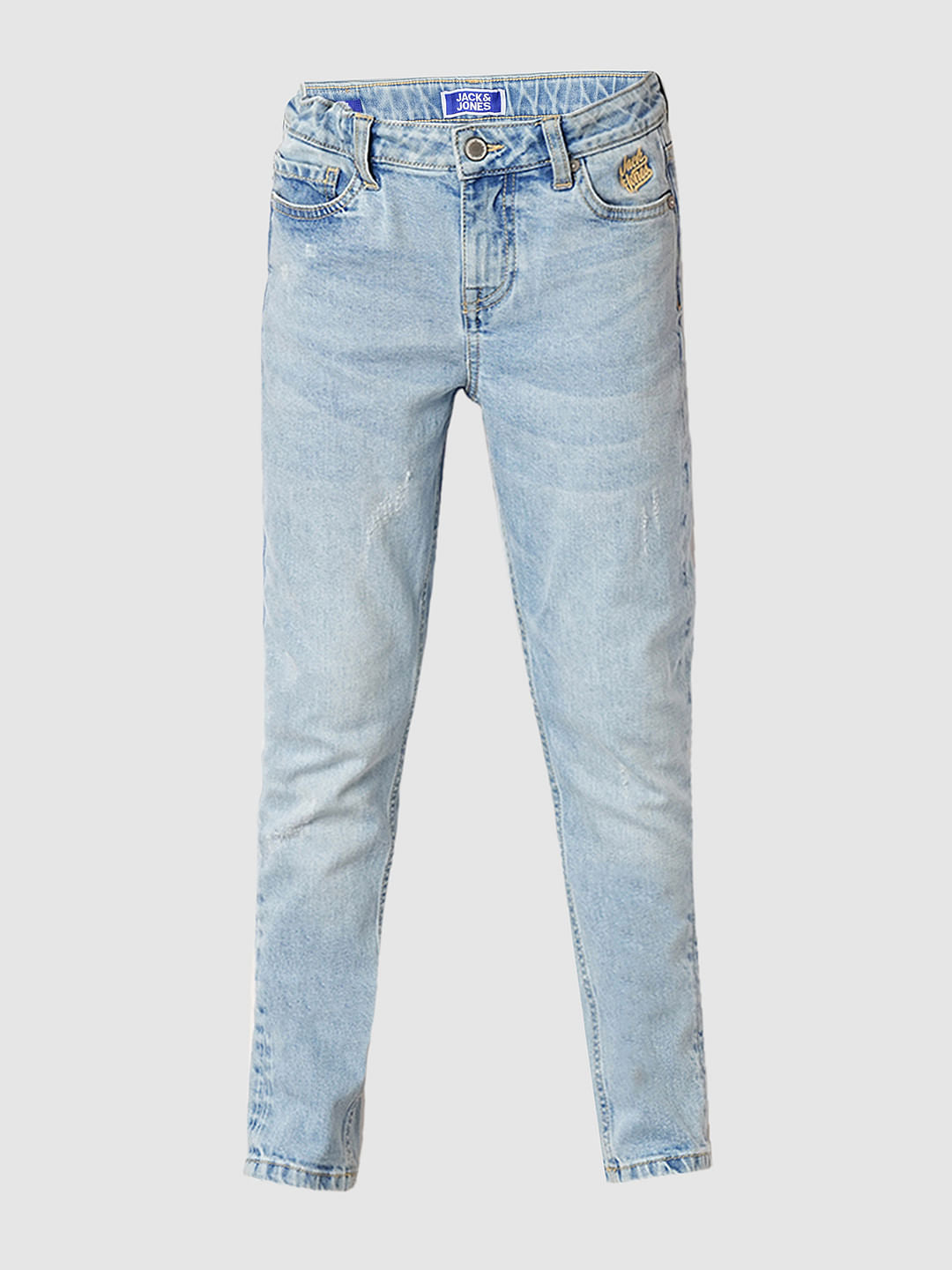 Blue Mid Rise Slim Fit Jeans