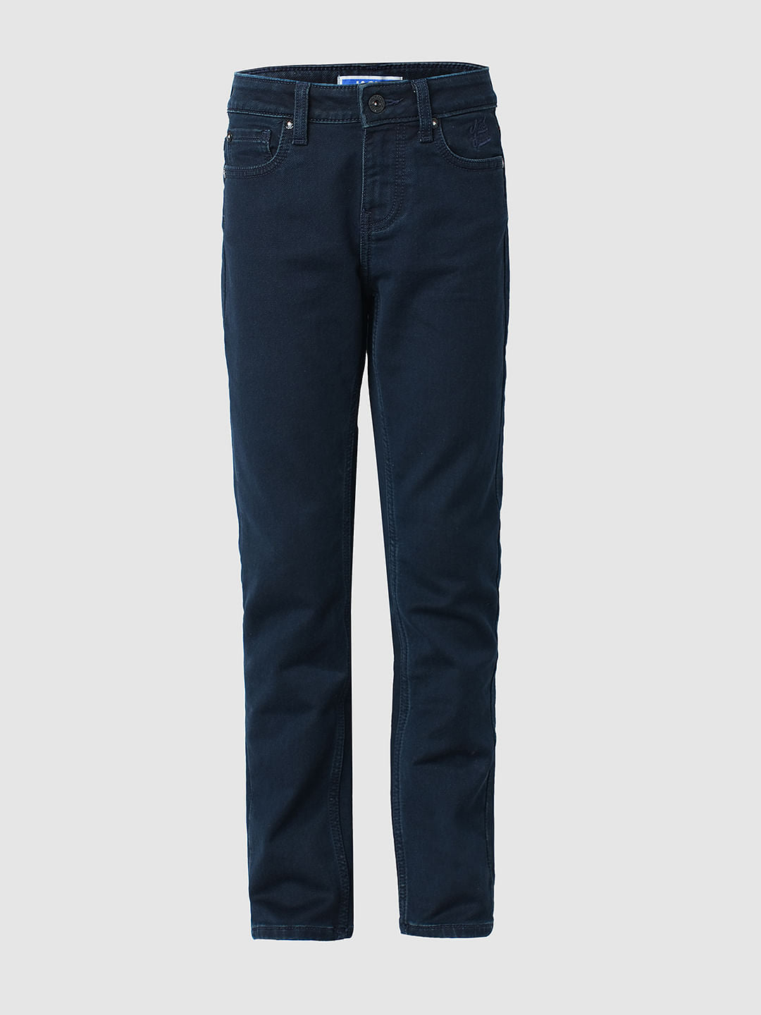 Boys Dark Blue Mid Rise Slim Fit Jeans