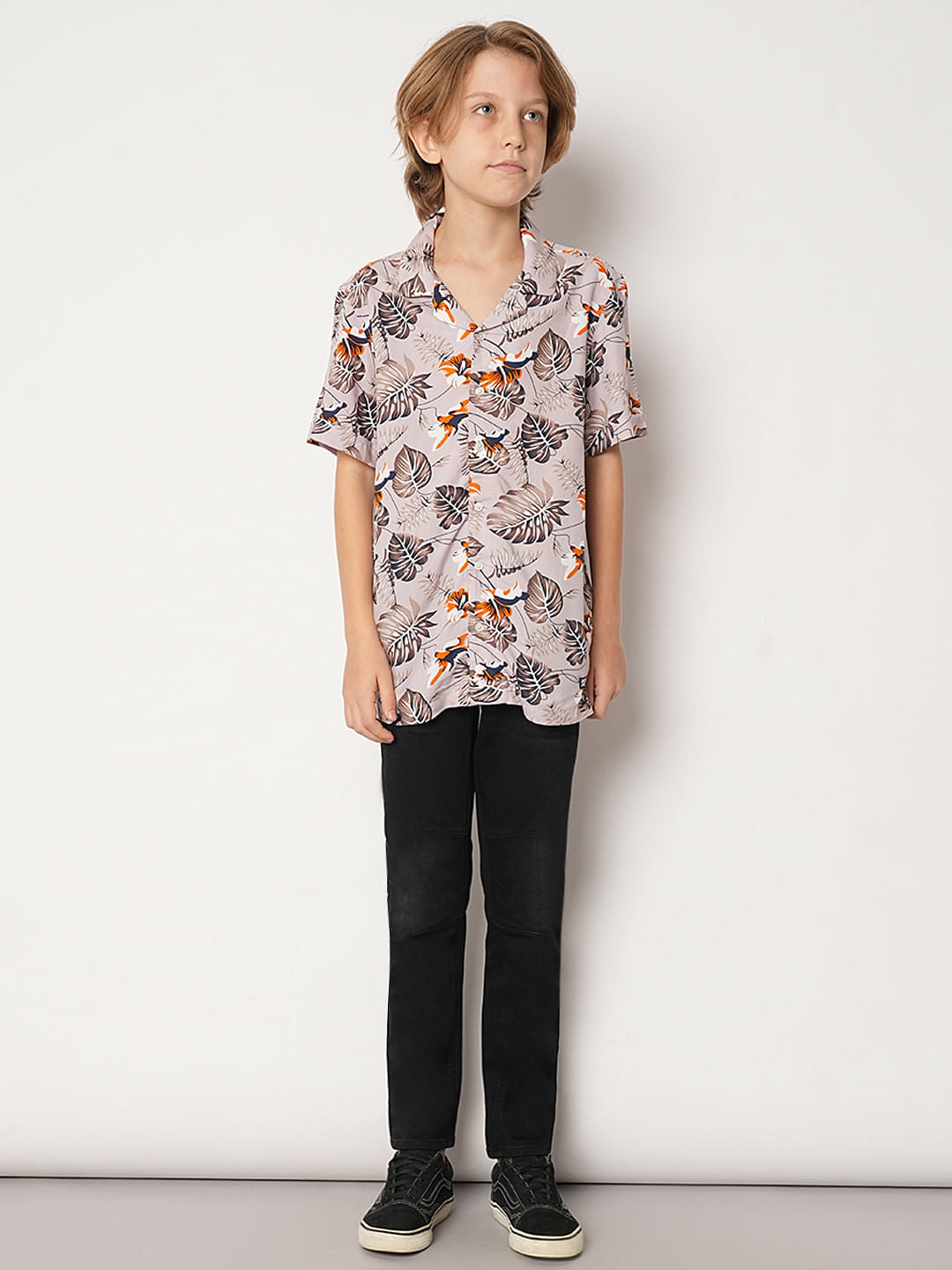 Boys Black Mid Rise Slim Fit Jeans