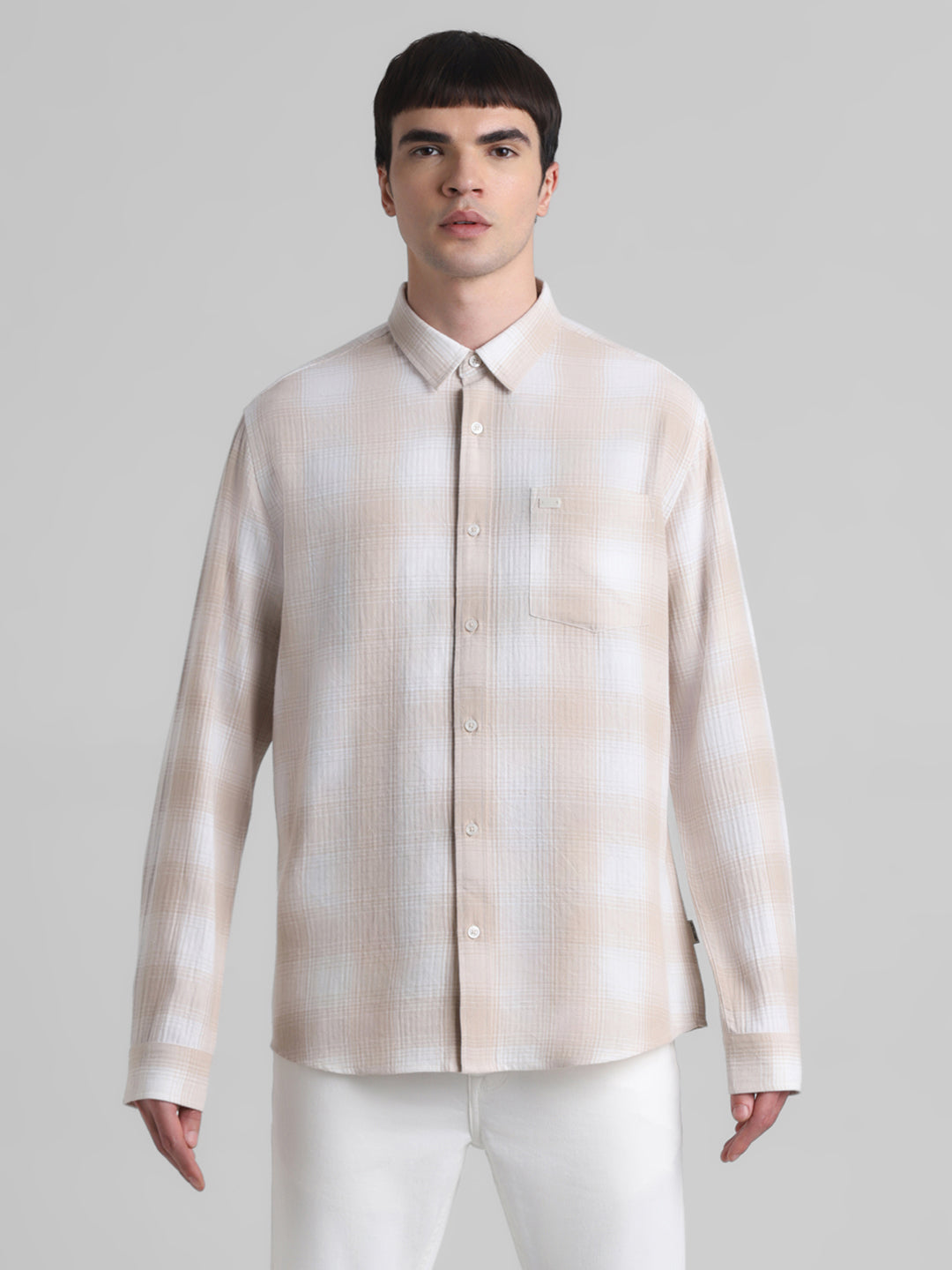 Cotton-Linen Check Shirt
