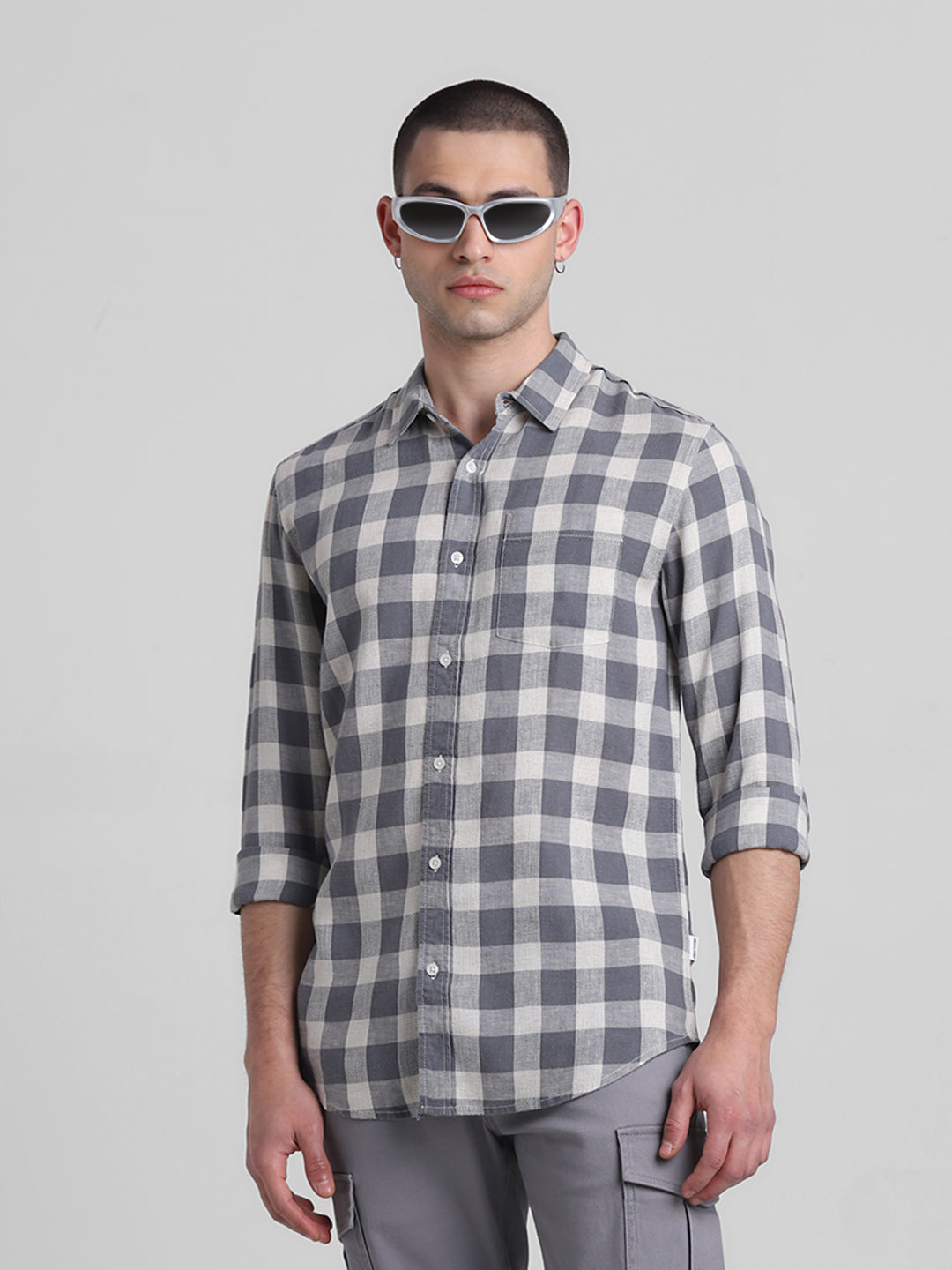 Grey Check Shirt - S