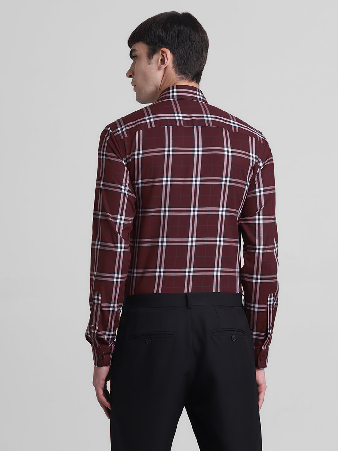 Maroon Check Cotton Shirt