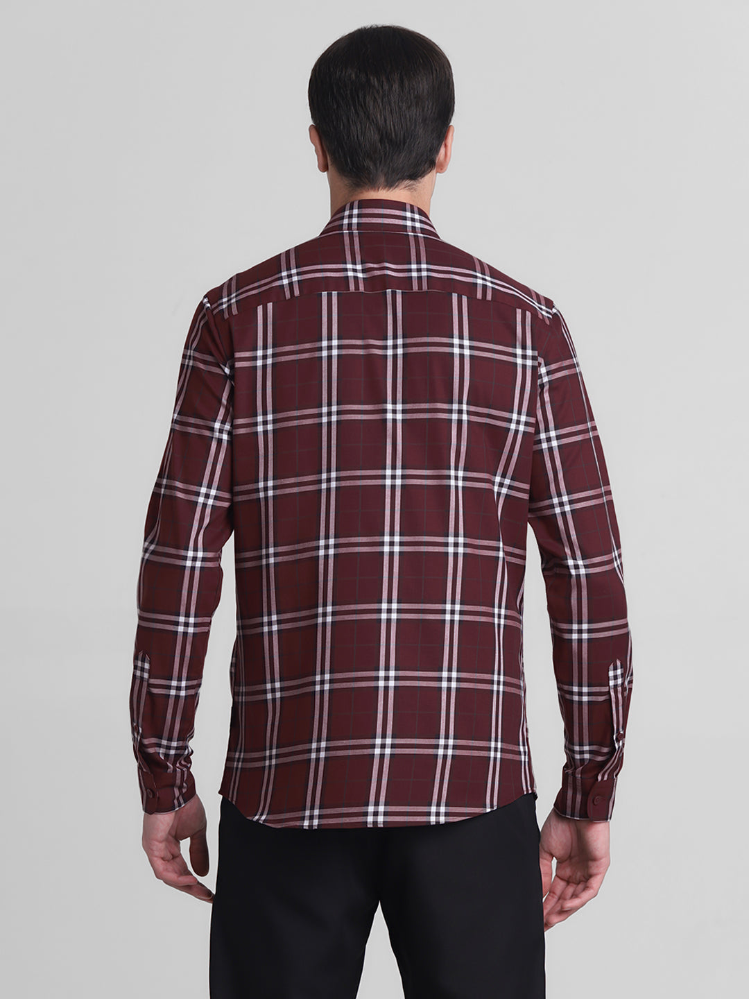 Maroon Check Cotton Shirt