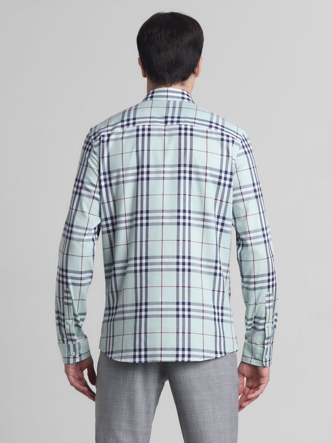 Light Green Check Cotton Shirt