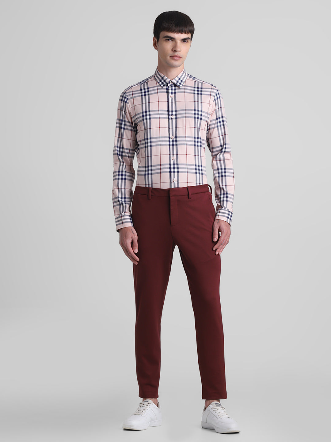 Light Pink Check Cotton Shirt