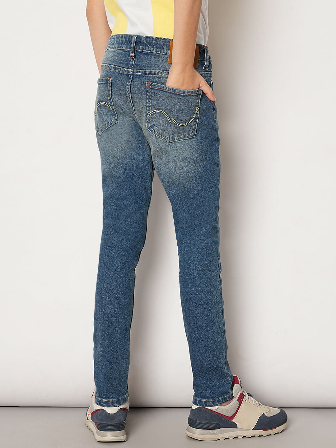 Boys Blue Mid Rise Regular Fit Jeans