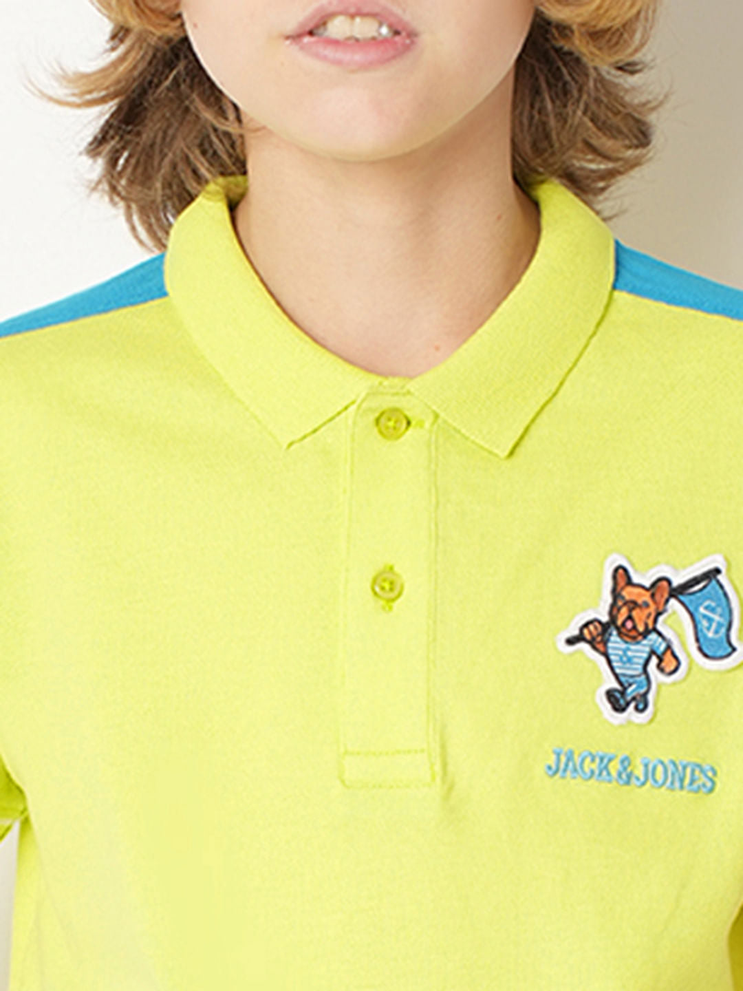 Boys Yellow Colourblocked Polo T-shirt