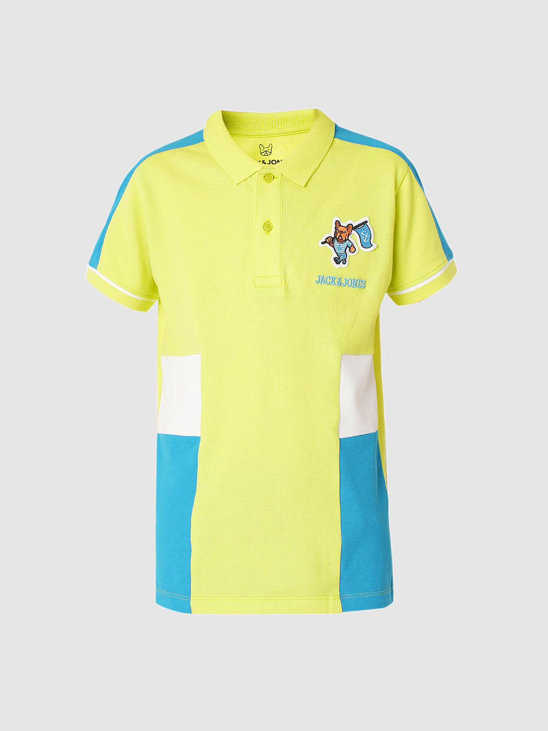 Boys Yellow Colourblocked Polo T-shirt