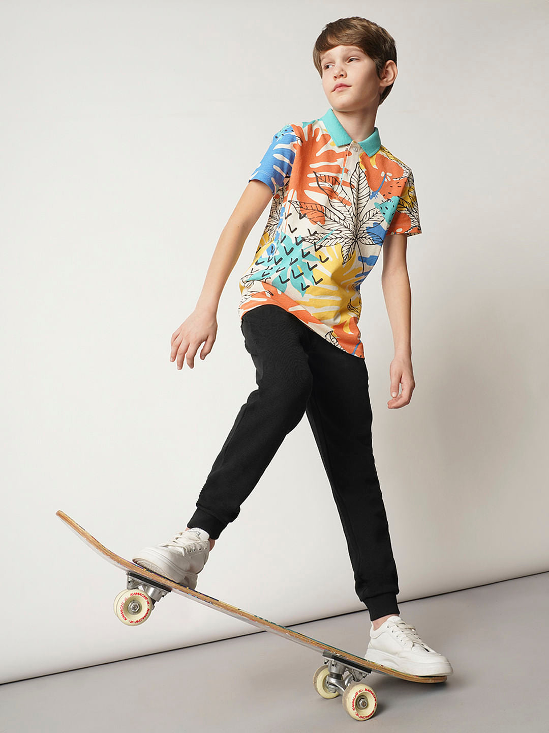 Yellow Printed Polo T-shirt