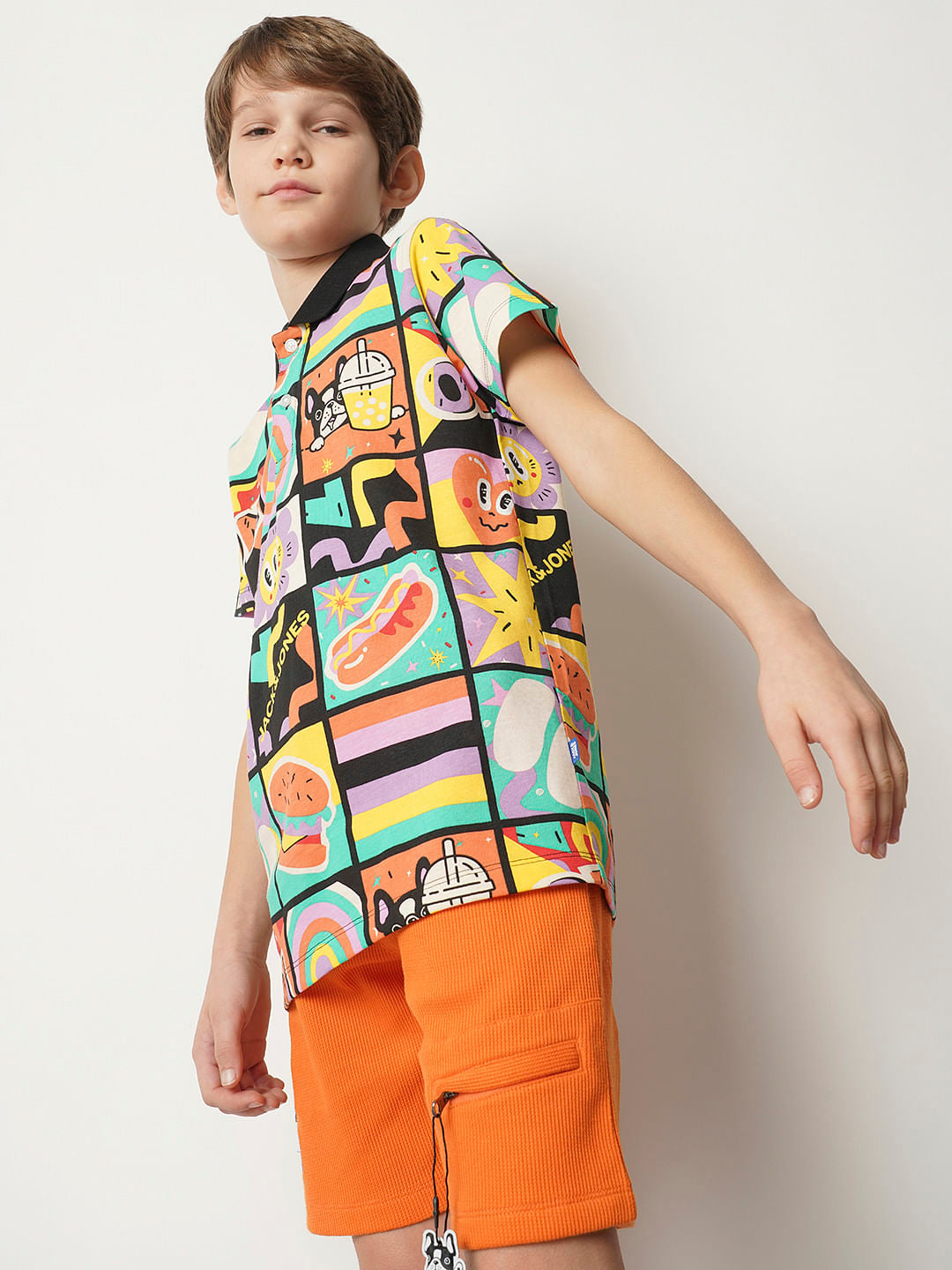 Black Printed Polo T-shirt