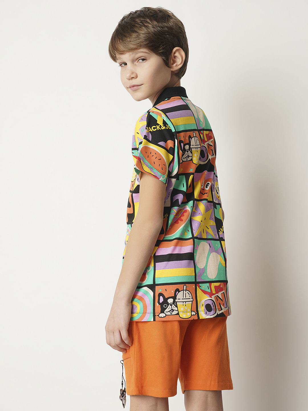 Black Printed Polo T-shirt