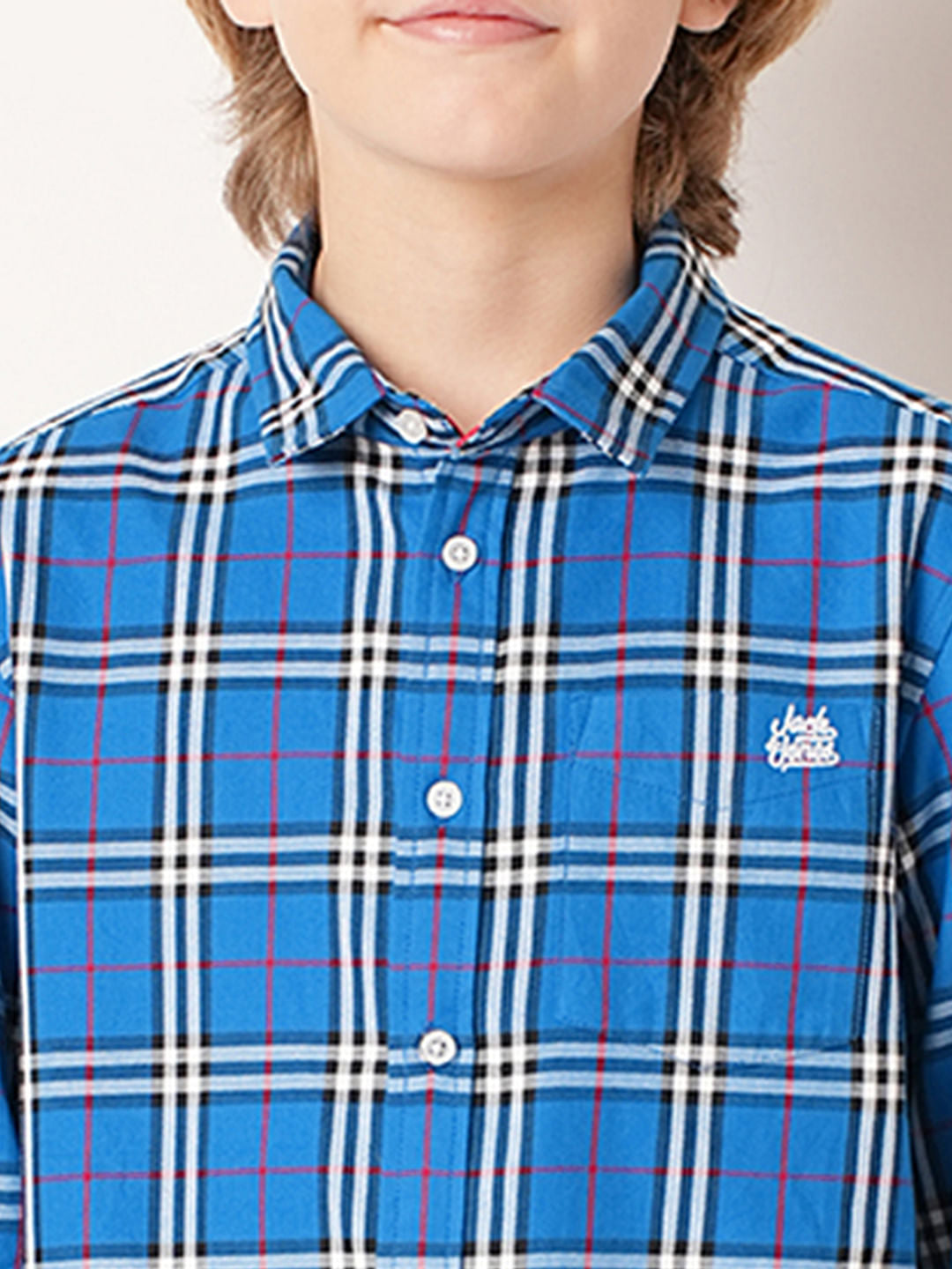 Boys Blue Check Full Sleeves Shirt