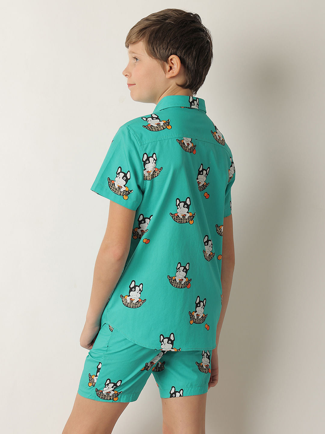 Boys Blue Doggo Print Co-ord Set Shirt