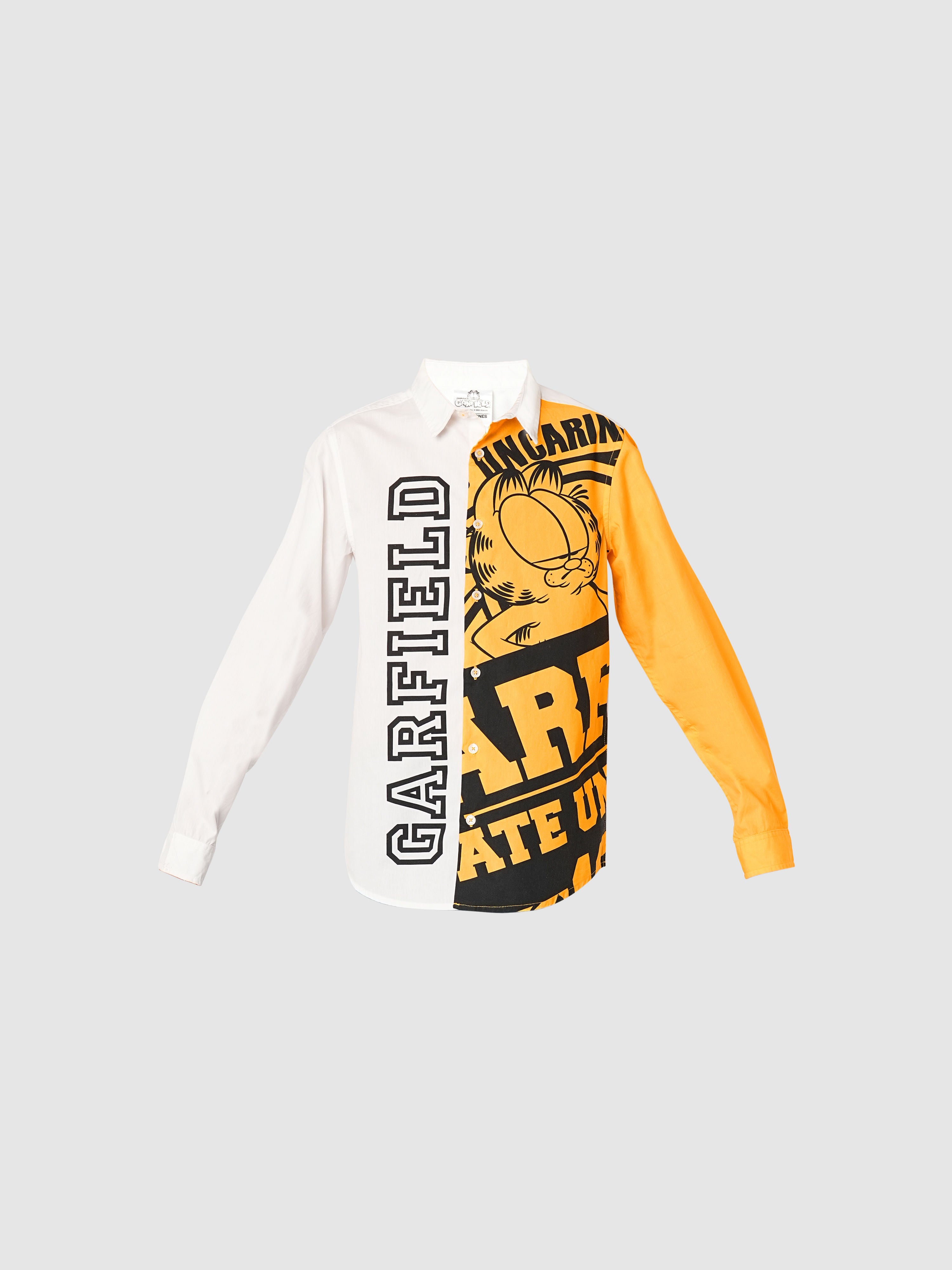 GARFIELD White Colourblocked Full Sleeves Shirt