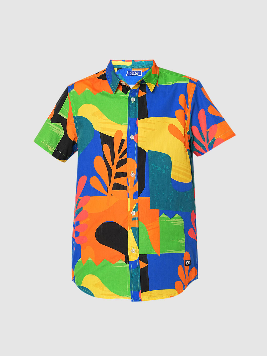 Boys Orange Art Print Co-ord Set Shirt