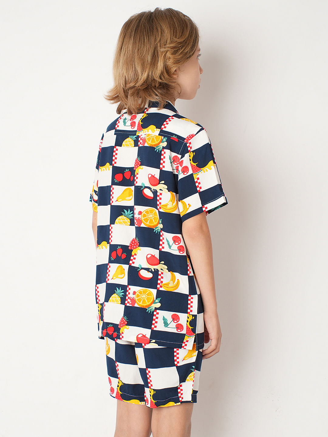 Boys Blue Check Co-ord Set Shirt