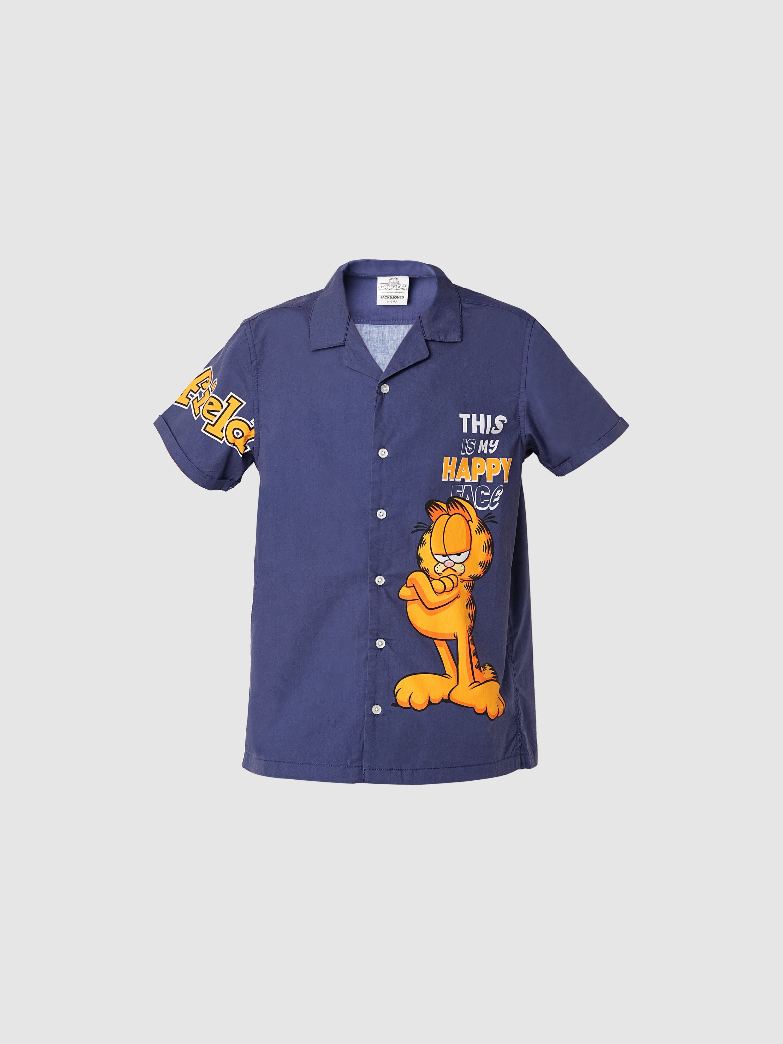 GARFIELD Blue Graphic Print Short Sleeves Shirt