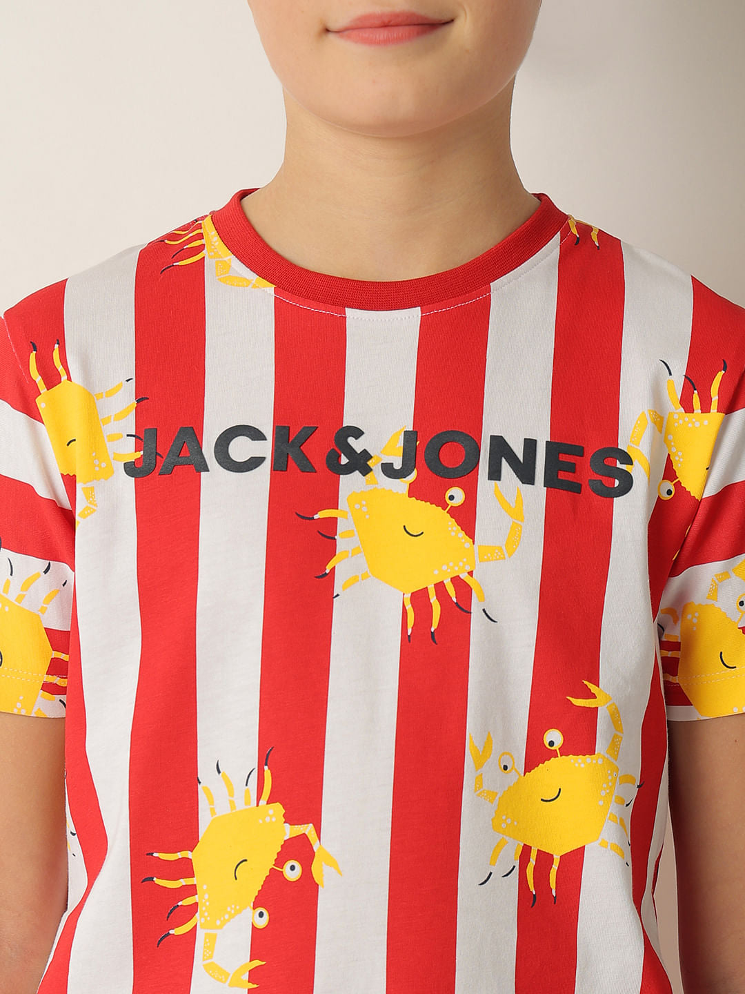 Boys Red Striped Co-ord Set T-shirt