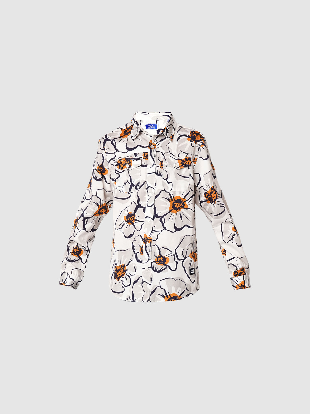White Floral Print Shirt