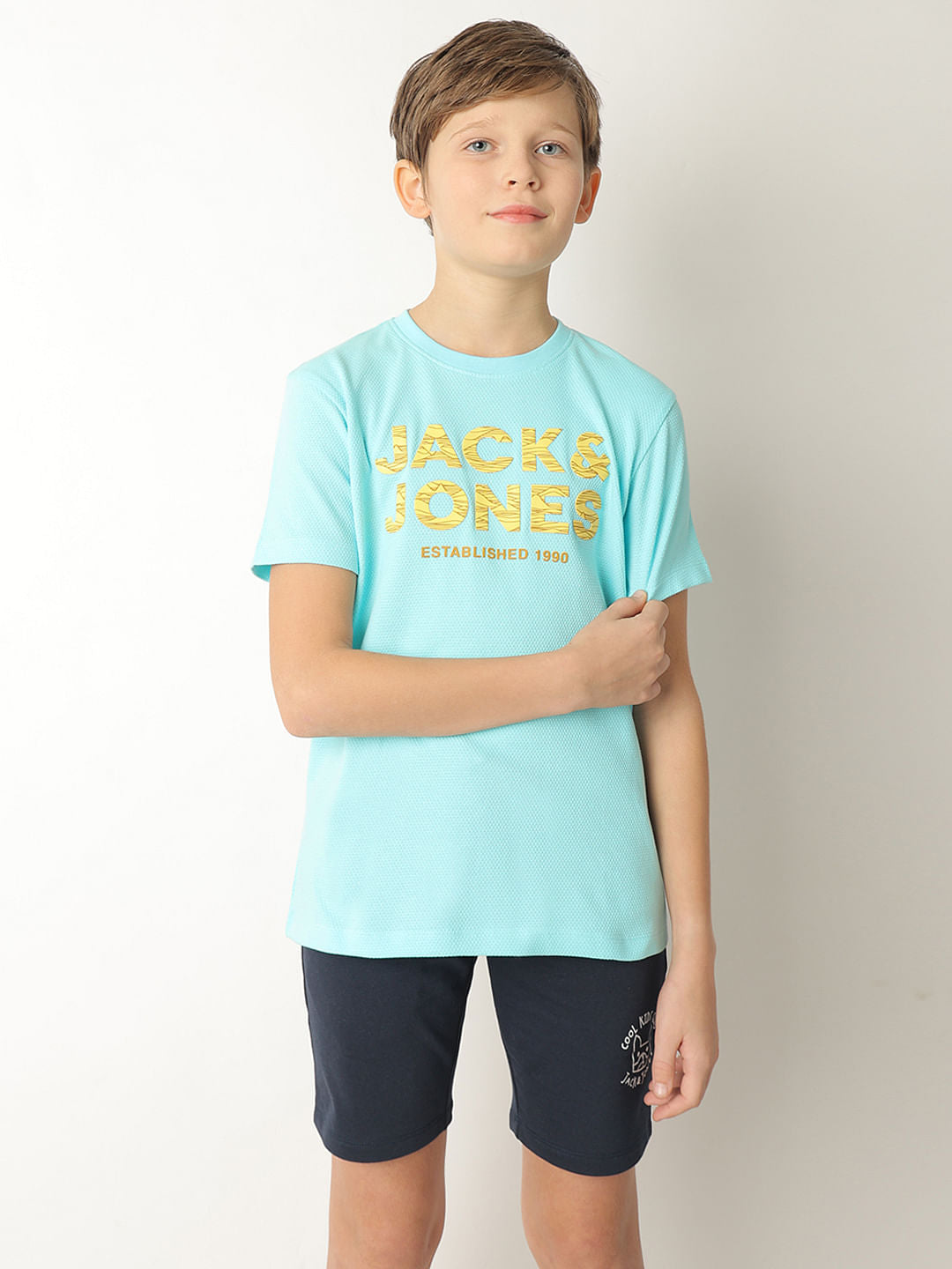 Boys Blue Logo Crew Neck T-shirt